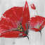 Trois fleurs rouges sur fond gris - reproduction encadrée romantique-691386774-691386772