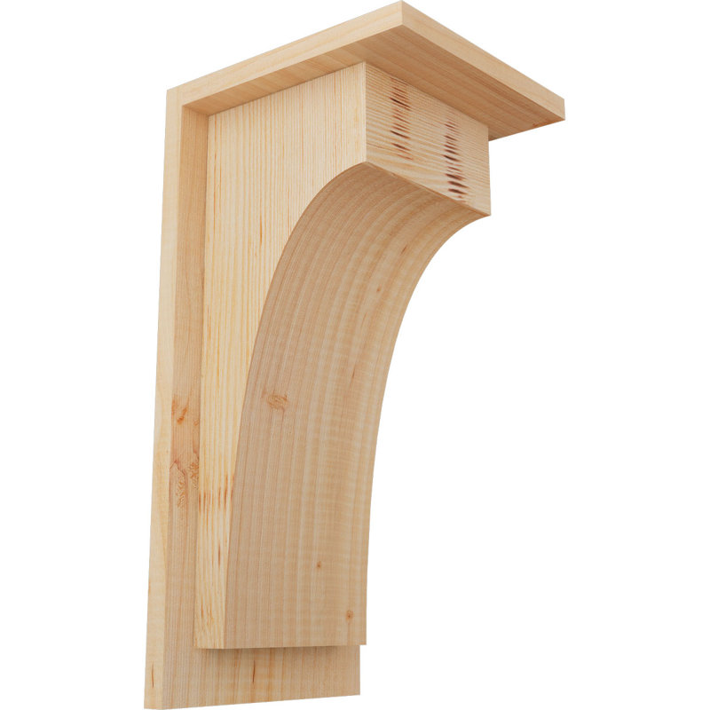 Corbeau lisse Huntington l 7 1/2 po x P 8 po x H 16 po avec plaque arrière, sapin Douglas, H 16 po x l 7,5 po x P 8 po, Lisse