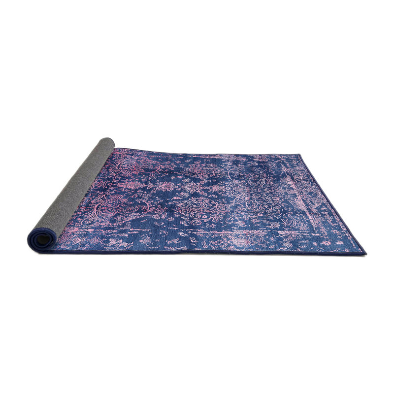 Tapis oriental rose / bleu, Carré 8 pi
