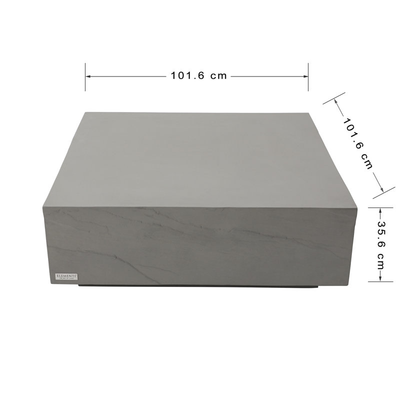 COLORADO Square Concrete Coffee Table 101.6 x 101.6 x 35.6 cm, Grey