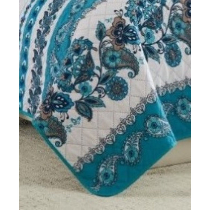 Sateen Floral Quilt, King Quilt + 2 King Shams