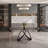 63''-94.5'' Extendable Rectangular Sintered Stone Dining Table Steel Legs, Black Modern Dining Table with Adjustable Foot Pads Seat 6-8