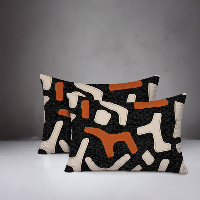 Coussin intérieur / extérieur 2 ensembles Mai, Orange brûlé, 20 po x 14 po