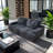 Modern Minimalist Gray Double Seat Compression Sofa Reception Sets