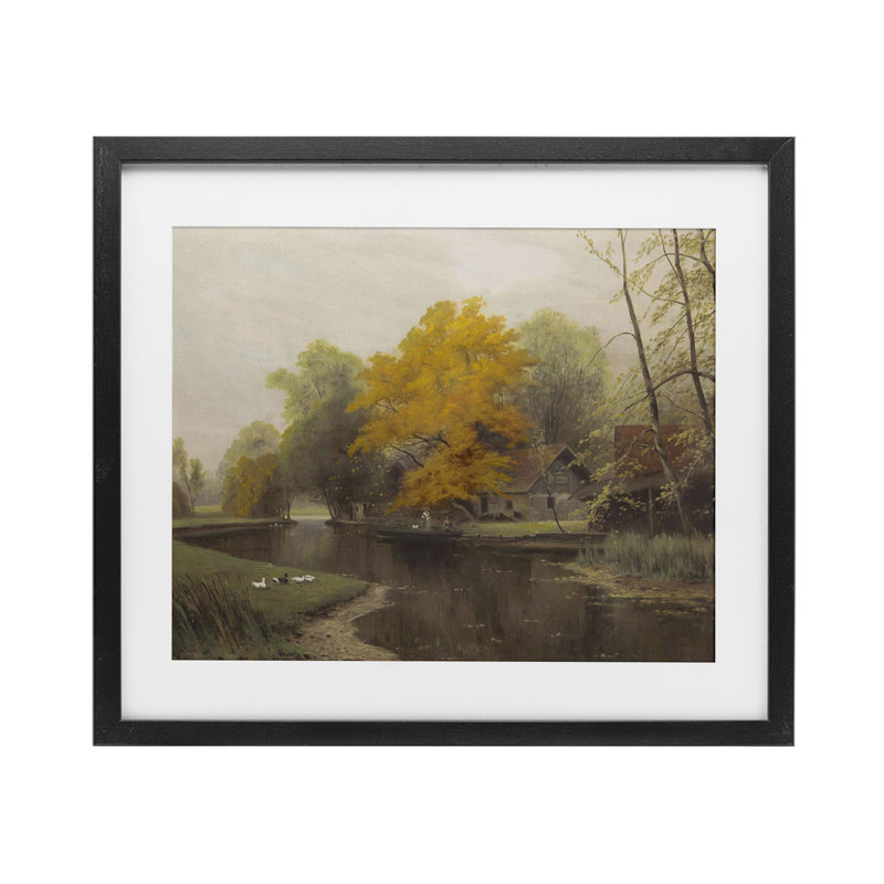 Reproduction sous verre rétro encadrée par Fall by The River, conception de Leah Straatsma, H 13 po x l 16 po