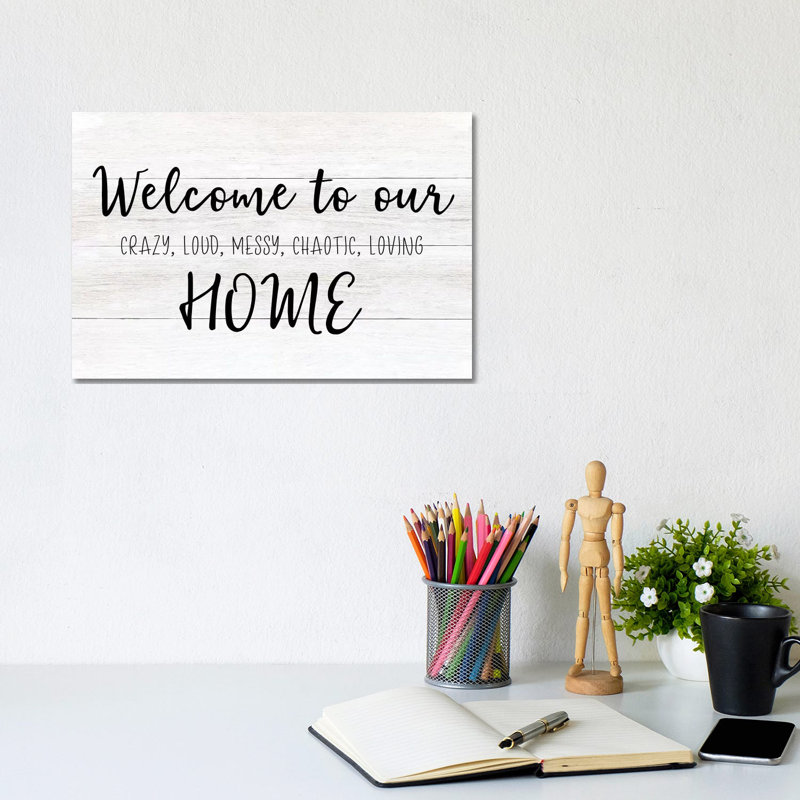 Welcome To Our Home by CAD Designs - Wrapped Canvas Gallery-Wrapped Canvas Giclée, 20.32 cm H x 30.48 cm W