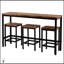 Ensemble de table de salle à manger à hauteur de comptoir extra longue avec 3 tabourets, structure en acier durable et panneaux de fibres à densité moyenne pour les cuisines modernes et les petits espaces-2136449794-2136449792