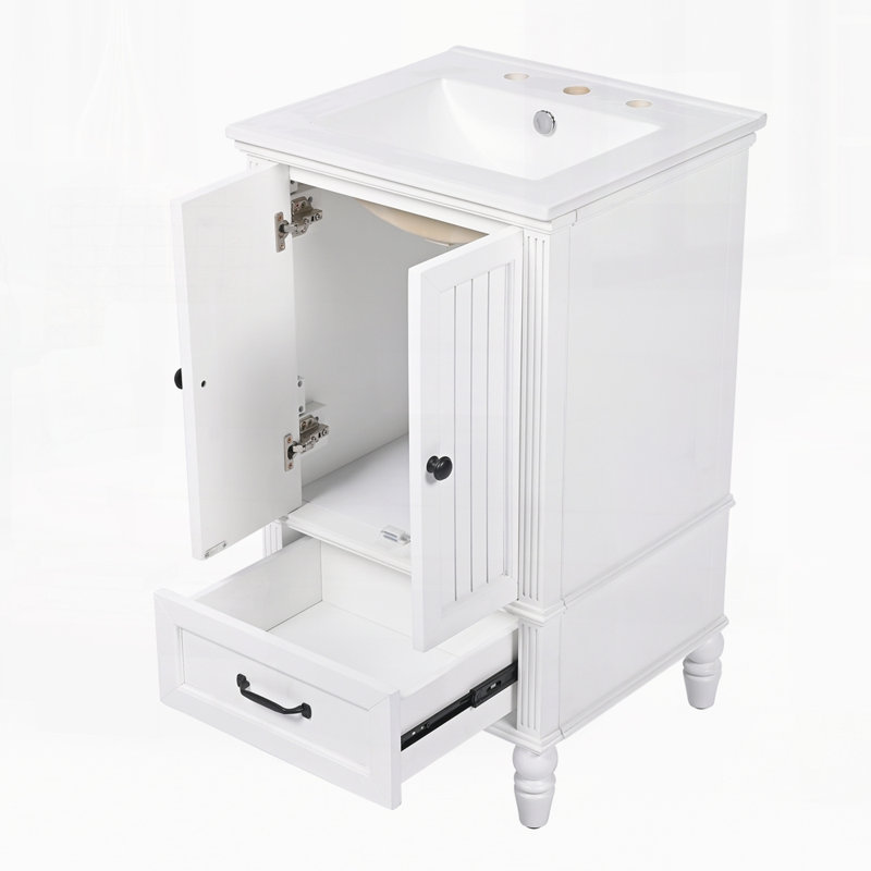 Meuble-lavabo avec deux portes 20 po, Blanc