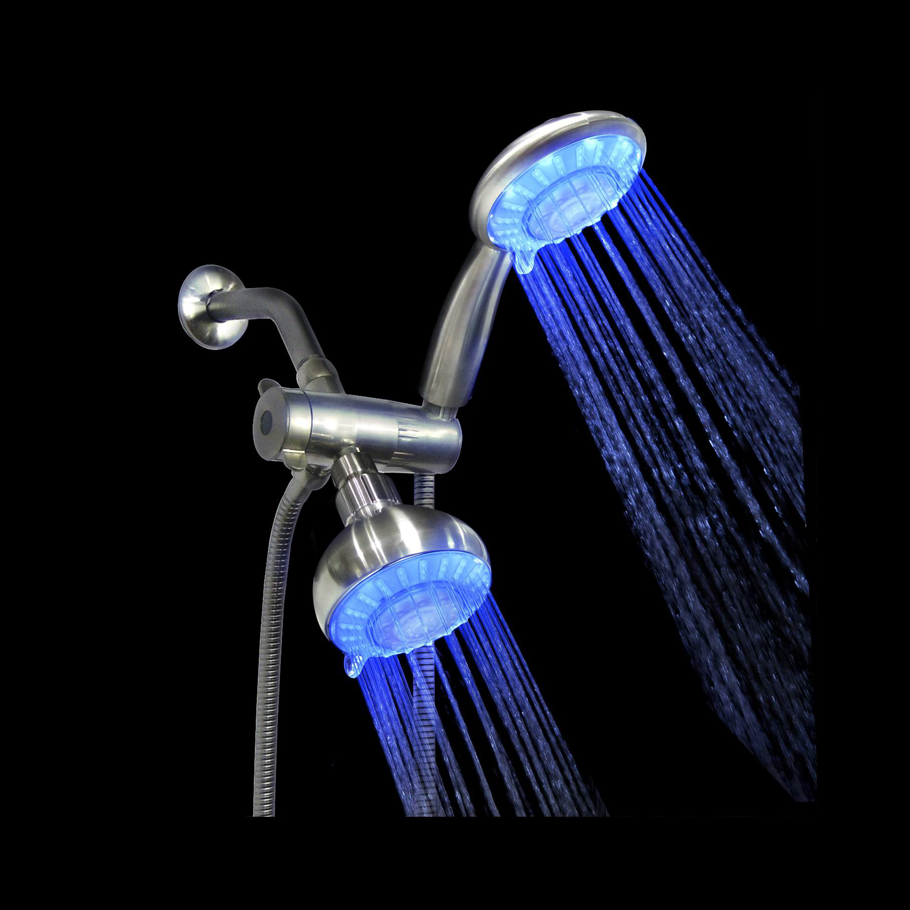 Ana Bath 4-Inch 5-Function Blue LED Multi Function Dual Shower Head ...