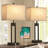 Abdull 25.5" Metal Table Lamp Set with USB A+C Ports with 3 Colors Changeable Desk Lamp-24462954