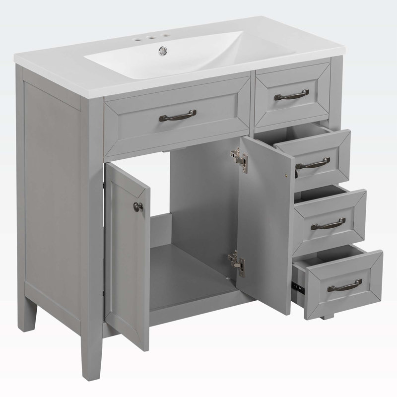 Ensemble de meuble-lavabo simple 35,98 po Fedra, Gris