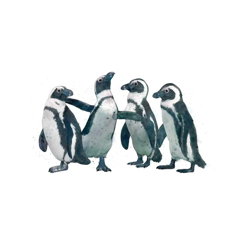 Penguin Party 1 Piece Wrapped Canvas Painting, 20.32 cm H x 30.48 cm W