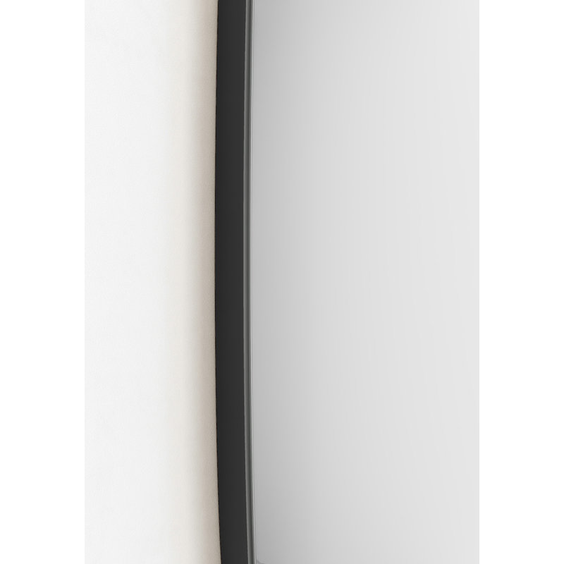Brunsville Wood Flat Wall Mirror, Black