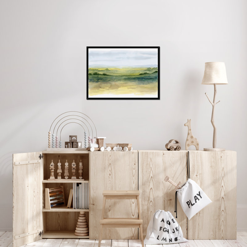 Golden Strata I by Grace Popp - Painting, Black Framed Paper Print, 55cm H x 80cm W
