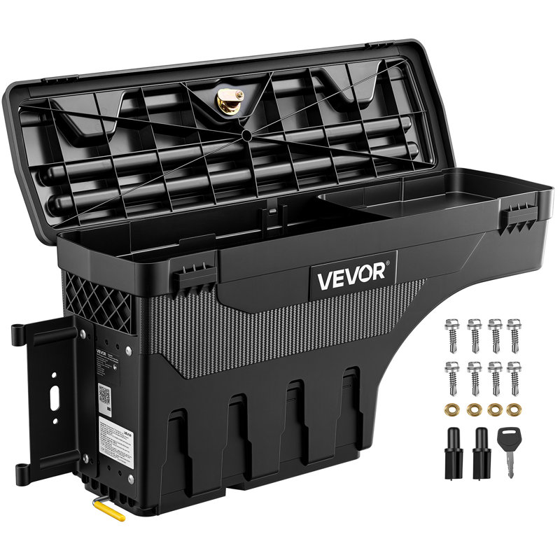 Coffret de rangement pour benne de pick-up, 25 L (6,6 gal) en ABS étanche, avec serrure antivol, compatible avec Chevy/GMC Silverado/Sierra 2500/3500HD (2020-2025), côté conducteur gauche (perçage requis).