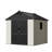 8 Ft. W X 8 Ft. D Plastic Storage Shed With Floor, Resin Shed With Reinforced Steel Structure, Beige
