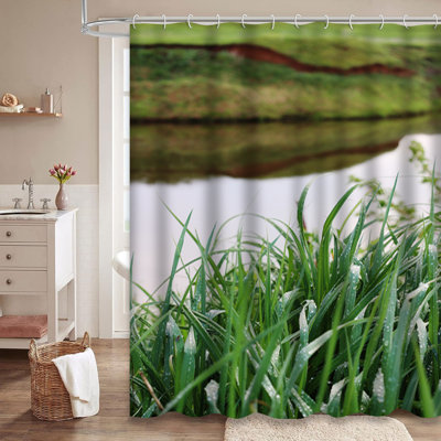 Magnifique rideau de douche avec 12 crochets Spring River