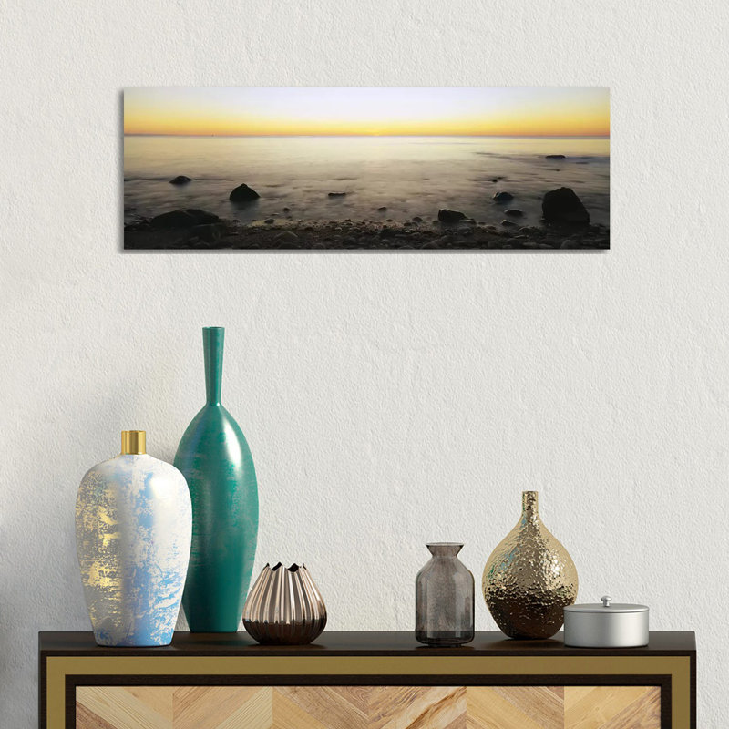 Rock-Laden Beach, Block Island, Rhode Island, USA by Panoramic Images - Wrapped Canvas Panoramic Print