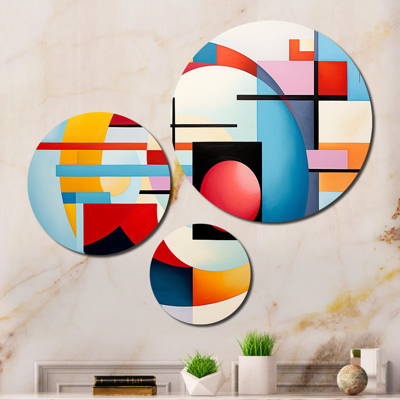 Ensemble de décorations murales colorées en métal