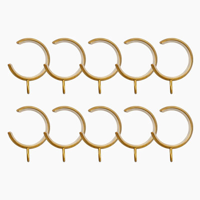 Twopages Black C-shaped Bypass Curtain Rings 1.97 Inch Diameter, 10-pack Heavy Duty Metal Rings For French Return Rods With Center Brackets, Matte Black