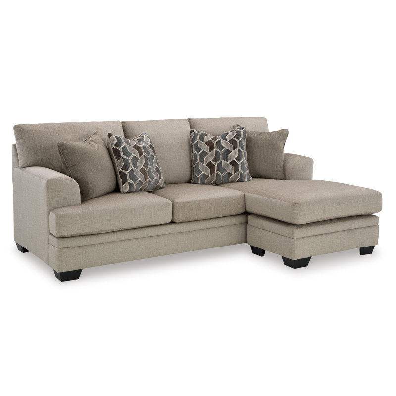 Gwendolynne Upholstered 92'' Sofa & Chaise, Beige Polyester