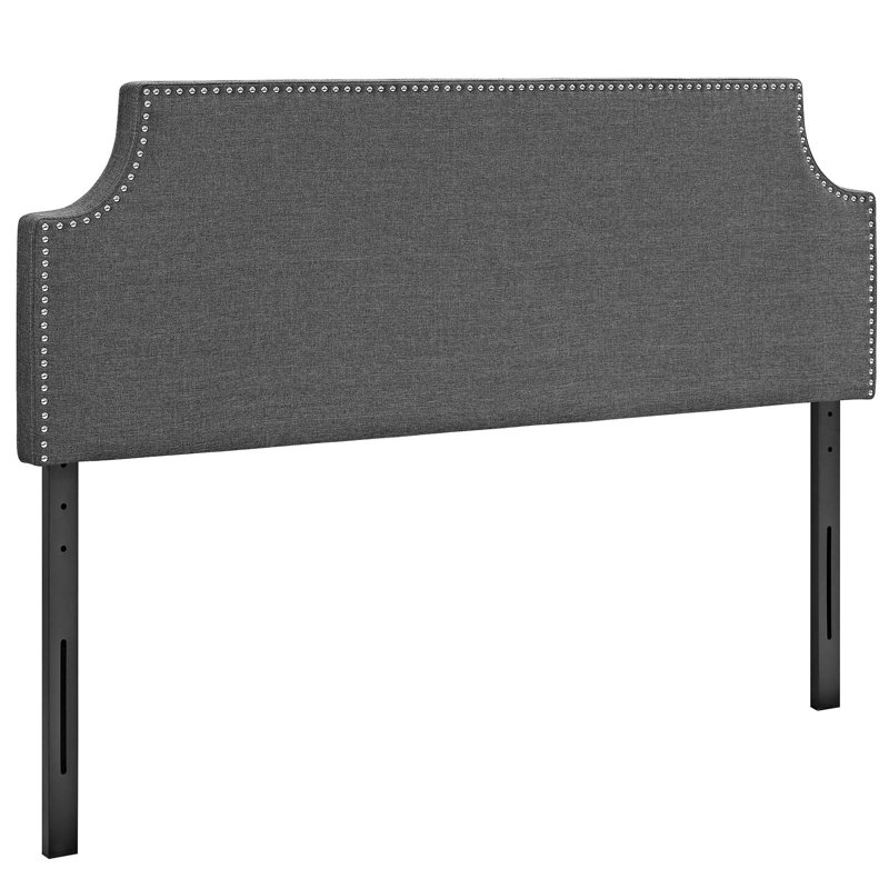 Tête de lit double en vinyle Laura, Grey Performance Velvet, Double