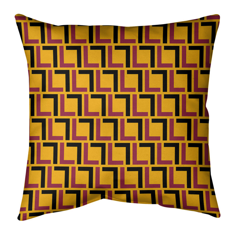 Housse de coussin Arizona Football Luxury, 14 po x 14 po, Jaune / Rouge / Noir, Faux lin