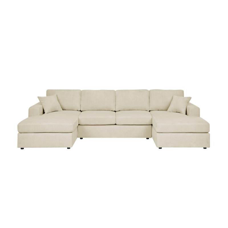 Canapé modulaire rembourré 3 pièces Loette, Beige incorrect