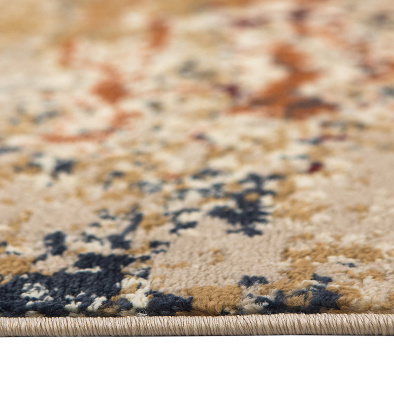 Beachley Abstract Modern Terracotta Area Rug, Rectangle 5'1" x 7'6"