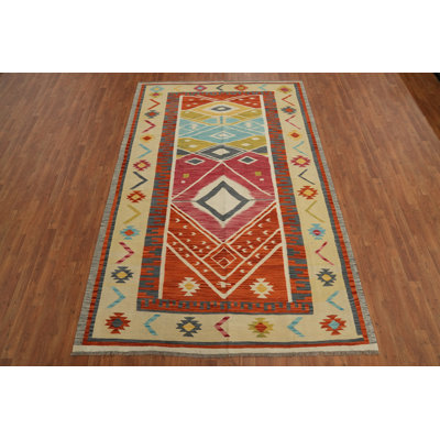 Tribal Kilim Handwoven Wool Area Rug 7x10