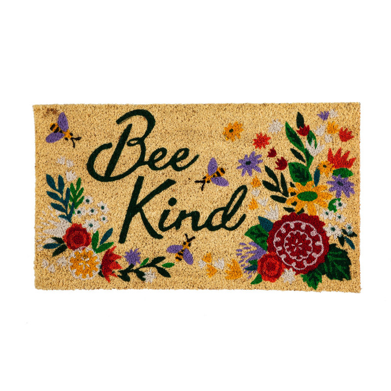 Tapis d’extérieur antidérapant à motif floral 28 x 16 Pedersen