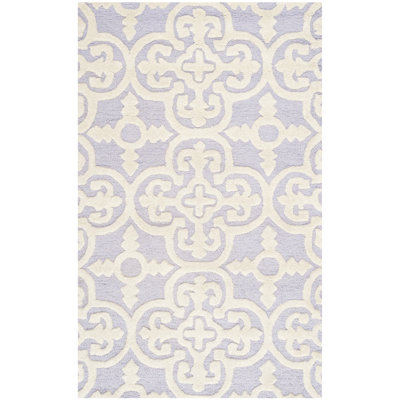Clapham Hand-Tufted Wool Lavender/Ivory Area Rug