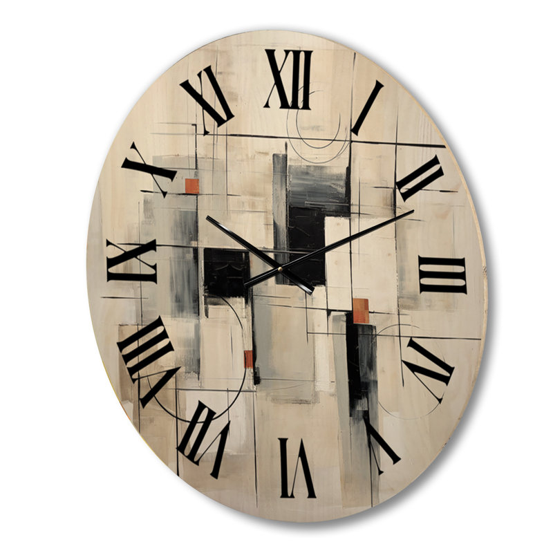 Horloge murale en bois massif Stebbins, Grand