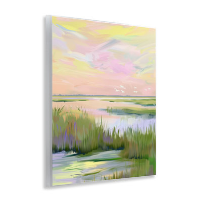«Soft Soft Marshland Sunrise», plaque murale par Arlington Prints