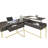 Livengood Adjustable L-Shaped Metal Base Writing Desk with Power Outlet-62421153