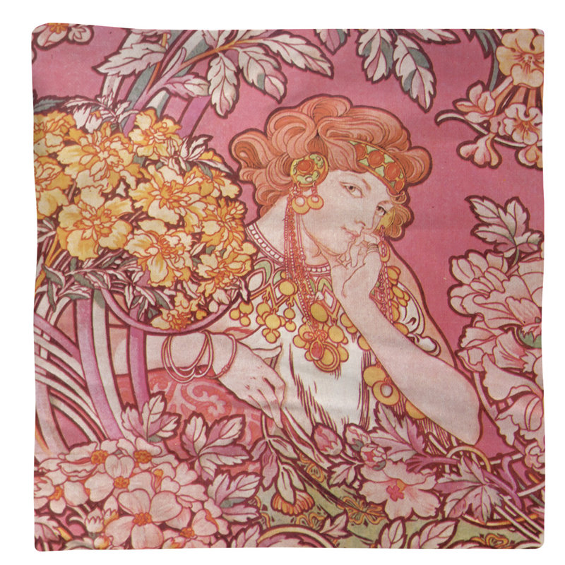 Cotton Floral Square Napkin, Pink
