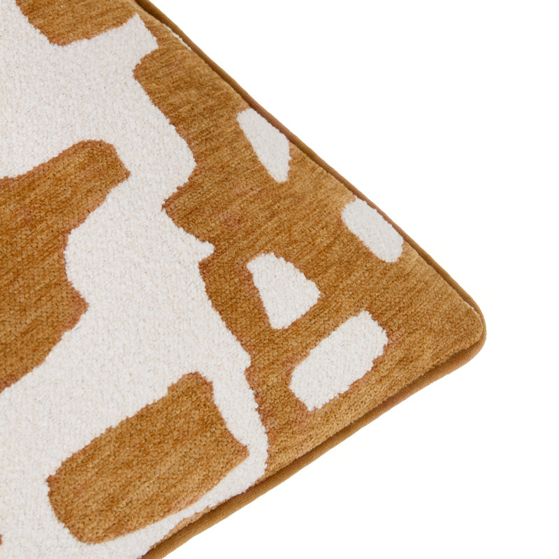 Caval Abstract Square Throw Cushion, Orange/White