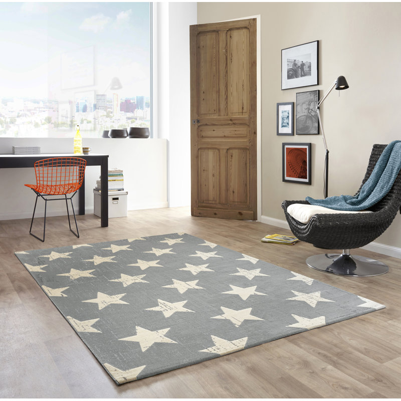 Henriko Star Rug, Rectangle 160 x 230cm, Gray