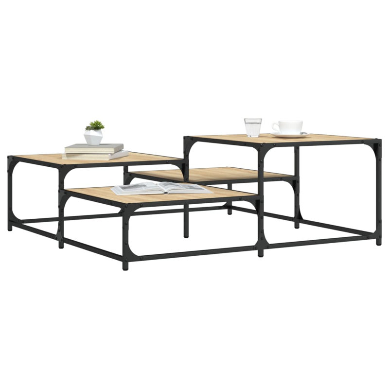Hovis Four Leg Coffee Table, 40cm H x 107cm W x 107cm D, Sonoma Oak