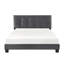 Mobilier de chambre à coucher grand lit en bois massif, revêtement en velours gris foncé, lit plateforme réglable avec tête de lit, velours, structure-579290150-579290151