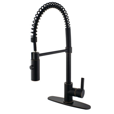 Kingston Brass Continental Single-Handle 1-Hole Deck Mount Pre-Rinse Kitchen Faucet