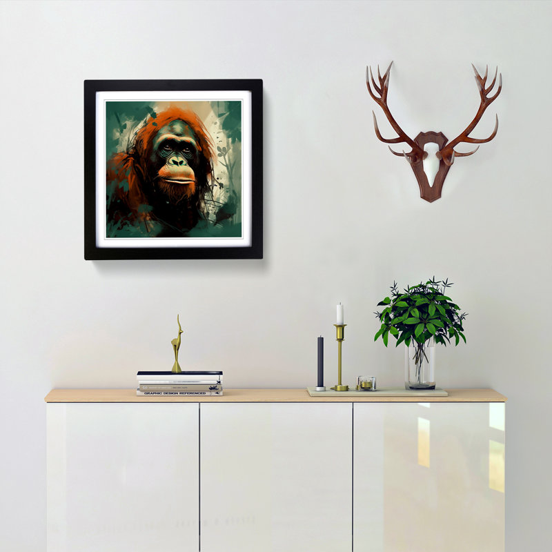 Orangutan Conceptual Art - Framed Print, Black