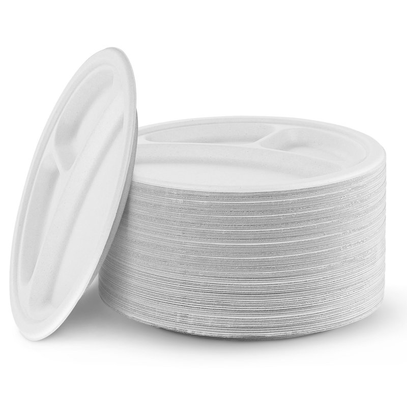 Assiette plate, 9", Blanc