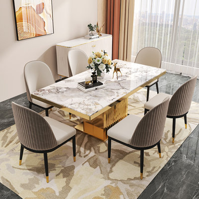 6 - Person Pedestal Dining Set