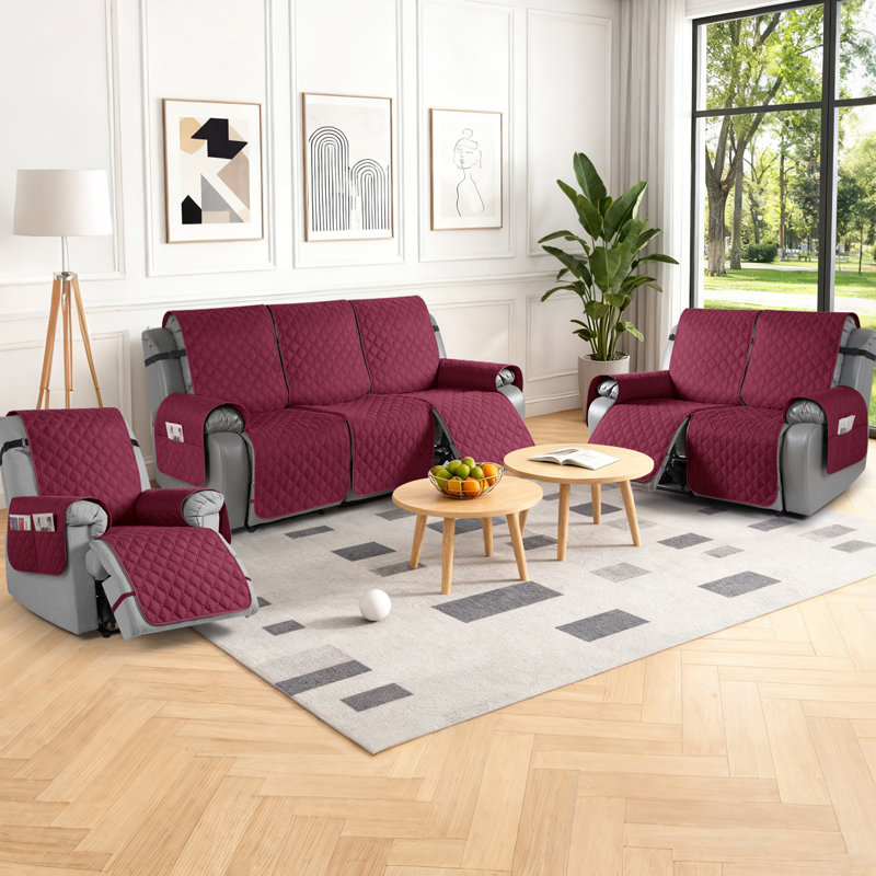Housse pour fauteuil inclinable Wildee, Microfibre bourgogne