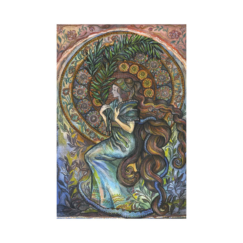 La vie en rose I par Fanitsa Petrou - peinture sur toile tendue, H 12 po x l 8 po x P 0,75 po