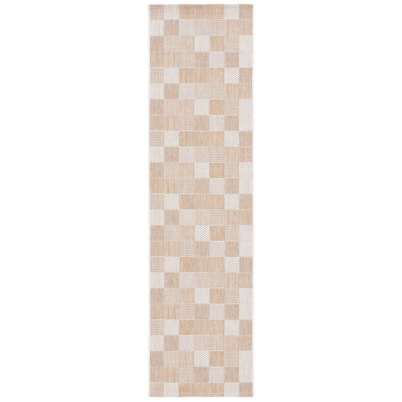 Tapis d'intérieur / extérieur géométrique Kaird Performance, Tapis de couloir 2 pi 2 po x 8 pi
