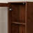 47"H Solid Oak Mid-Century Modern Accent Cabinets with 2 Drawers, Fluted Glass Door-1631944540-1631944530