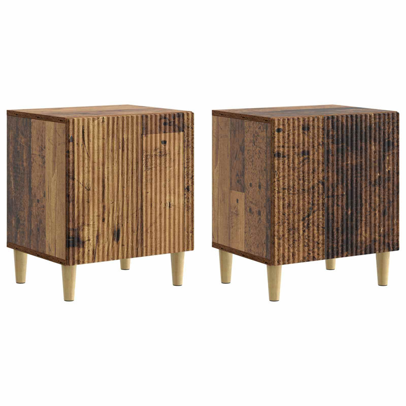 43cm W Manufactured Wood Bedside Table, Old Wood