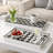 Set Of 2 Serving Trays, Black And White Checkered And Chevron Pattern